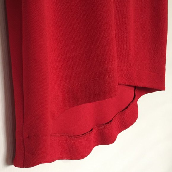 NWOT Mandee Short Sleeve High-Low Top /Red /S - Picture 4 of 9